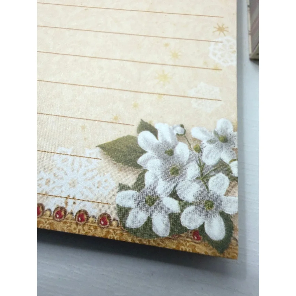 Punch Studio Christmas Notepad Set Red Gold Victorian Santa